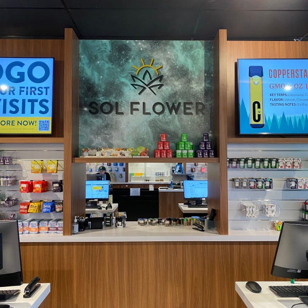 Sol Flower interior wall graphic and Logo, created and installed by Arcadia Signarama call us at 602.954.4680 or online at http://www.ArcadiaSignarama.com