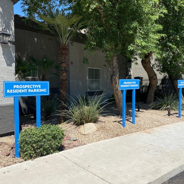Apartment Complex parking signs, multifamily parking signs created and installed by Arcadia Signarama call us at 602.954.4680 or online at http://www.ArcadiaSignarama.com