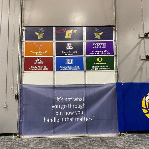 Basketball Training facility inspirational banners - Created and Installed by Arcadia Signarama call us at 602.954.4680 or online at http://www.ArcadiaSignarama.com