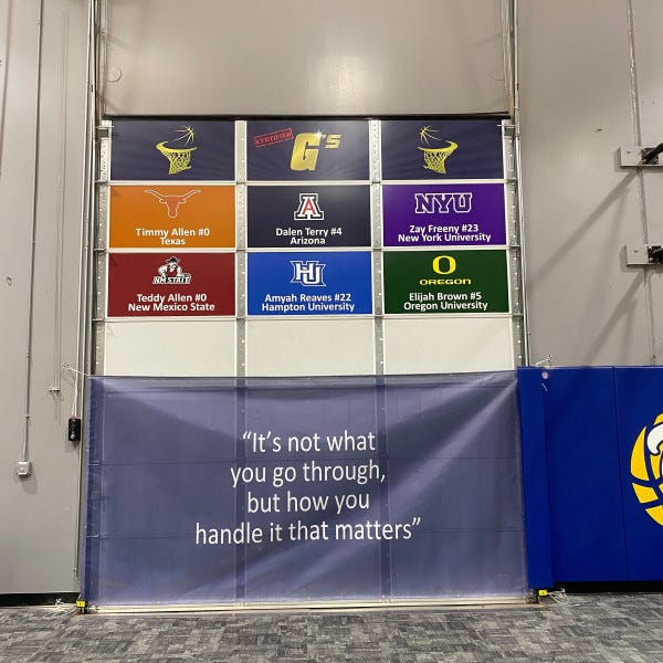 Basketball Training facility inspirational banners - Created and Installed by Arcadia Signarama call us at 602.954.4680 or online at http://www.ArcadiaSignarama.com