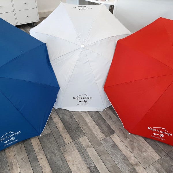 Marquage des parasols publicitaire pour Keys Concept