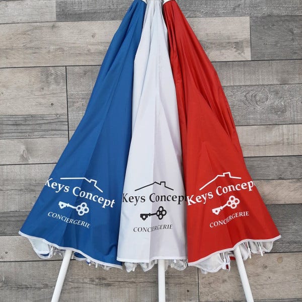 Marquage des parasols publicitaire pour Keys Concept