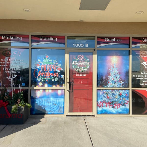 Christmas WIndow Vinyl 2023 Signarama Liberty