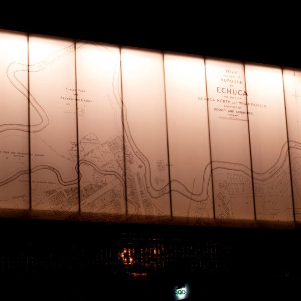 Echuca Historical Map Illuminated Sign