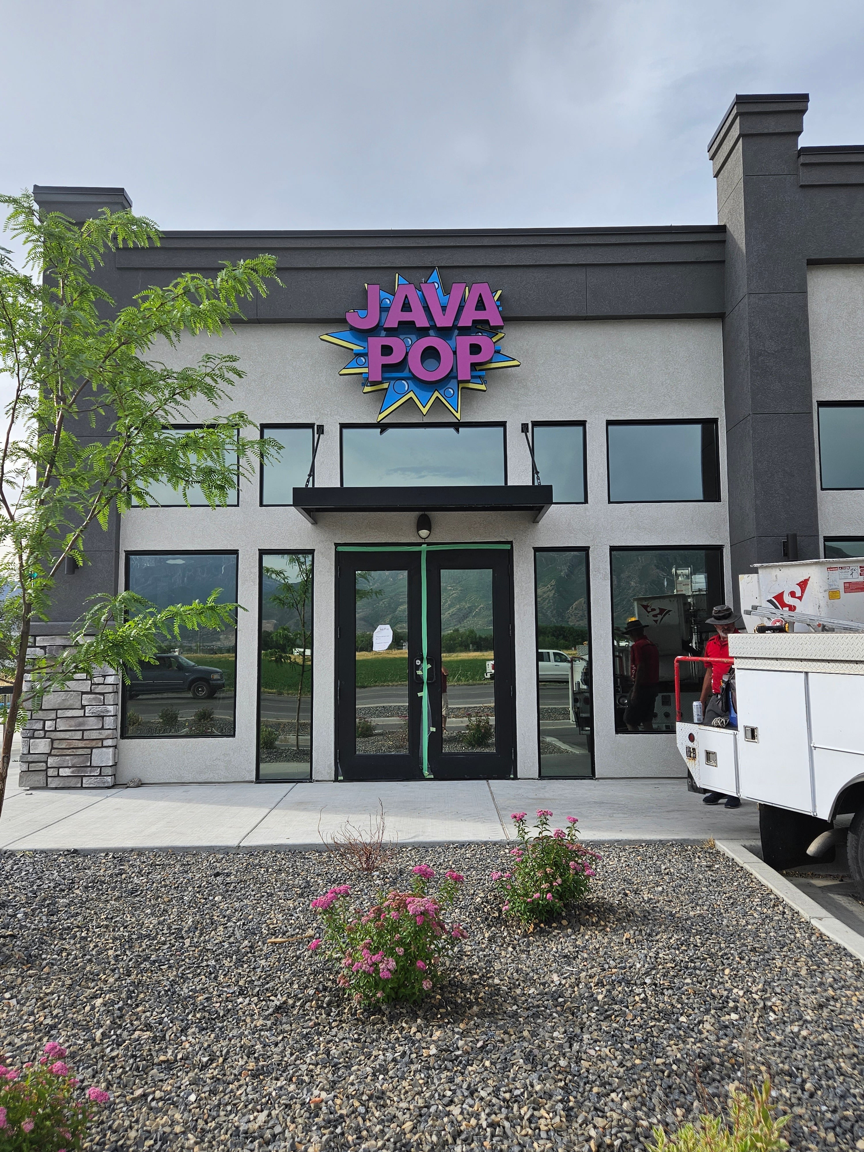 Illuminated Channel Letters and Icon • Interior/External Menu Monitor & Display Systems Package • Lit MENU Cabinet • Window Perf with Digital Print - Payson, Ut.