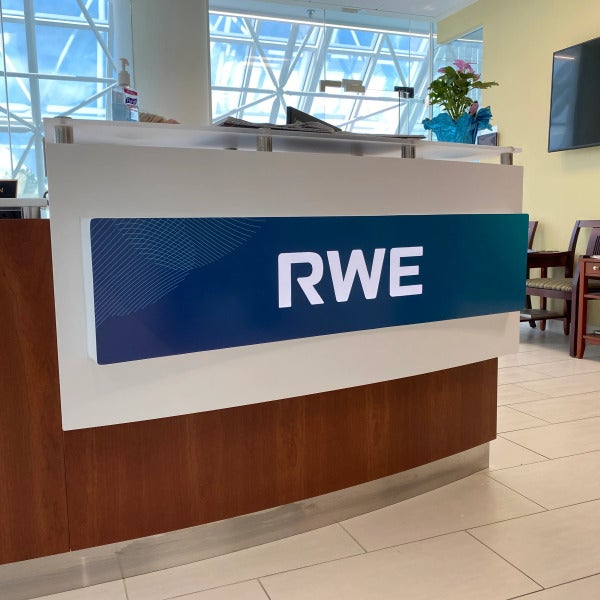 Front Desk Light Box Sign for RWE in Valhalla, NY