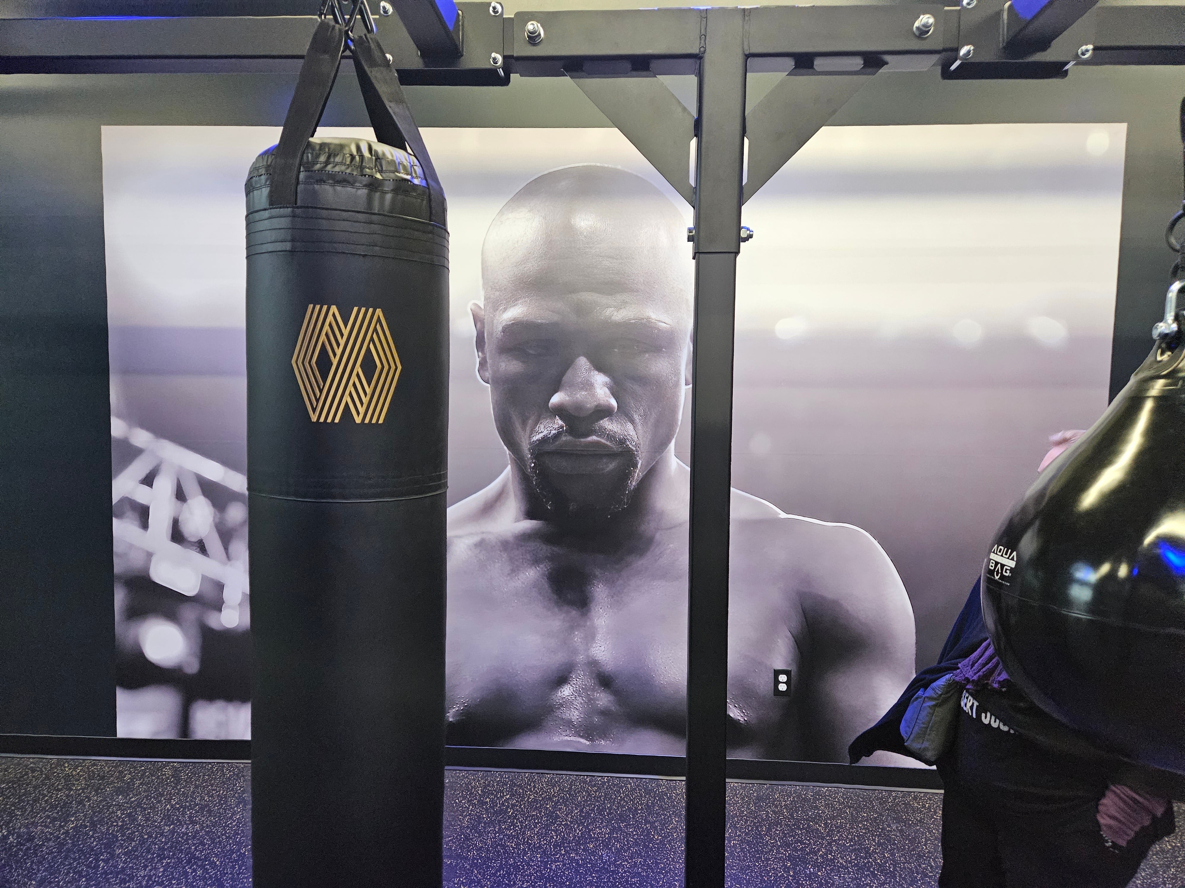Large Wall Graphic • Store Front Window Perf with printed graphics • Lobby Sign • Reception Desk with Logo in Orem for Mayweather Boxing