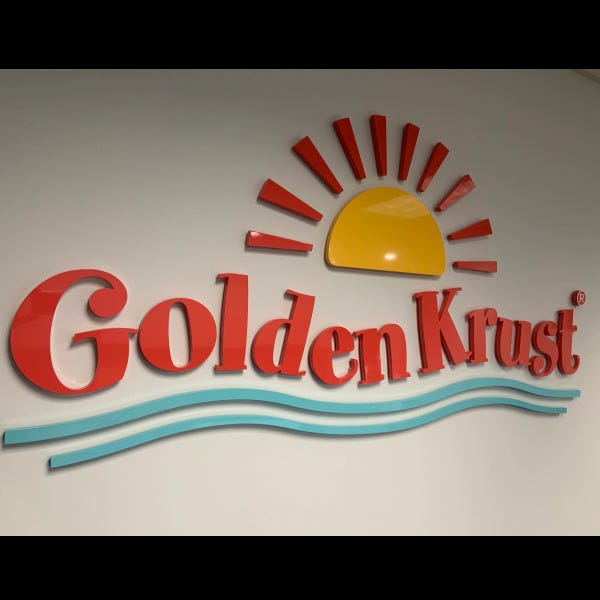 Flat cut acrylic dimensional letters and logo