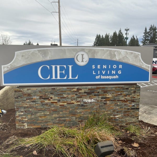 CIEL Senior Living Branded Monument - Issaquah, WA