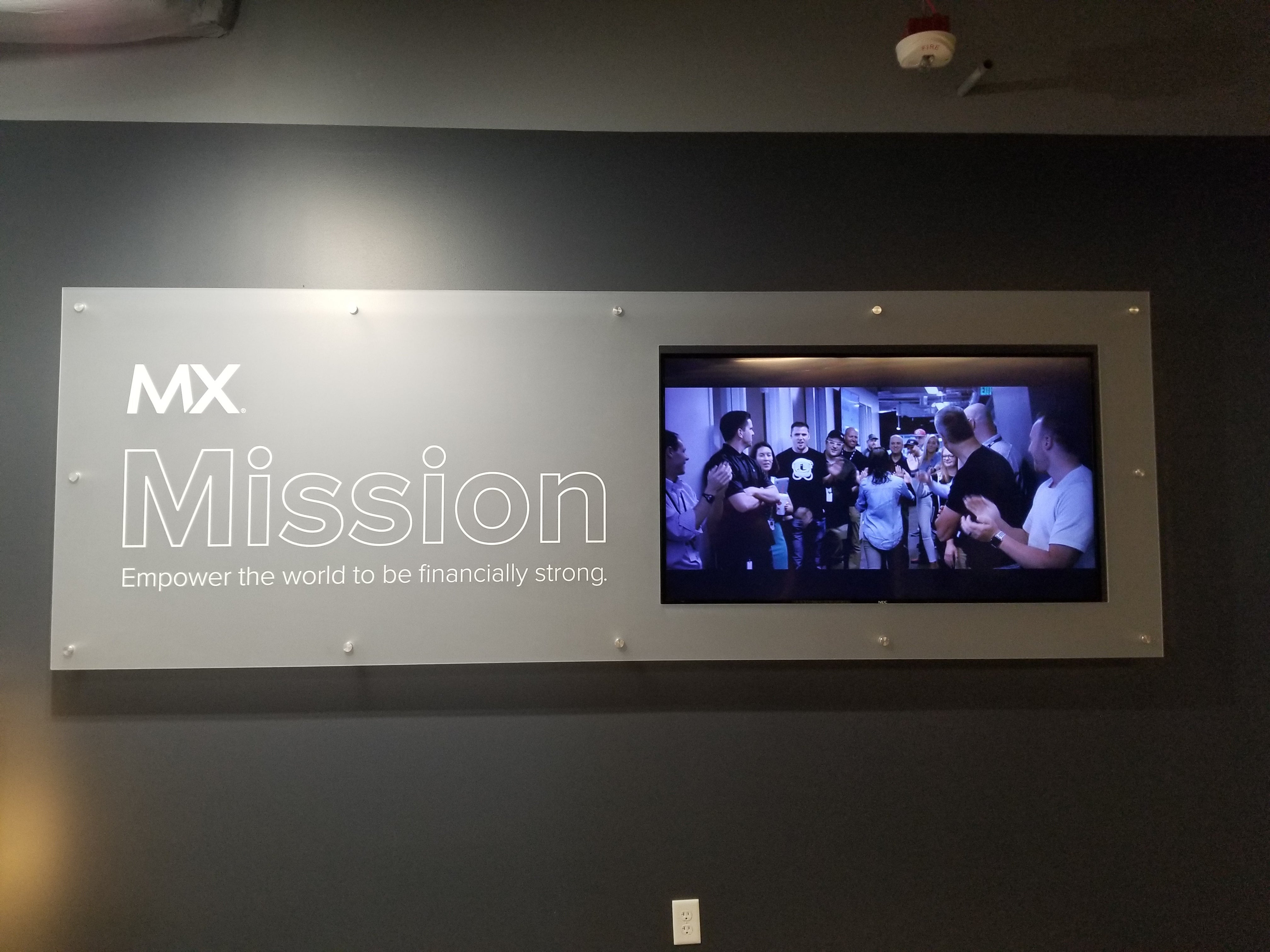 Mission Statement Wall Panel with TV cut-out • Large Wall Graphic - Lehi, Ut.