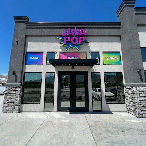 JavaPop - Payson, UT - Perforated Window Signage