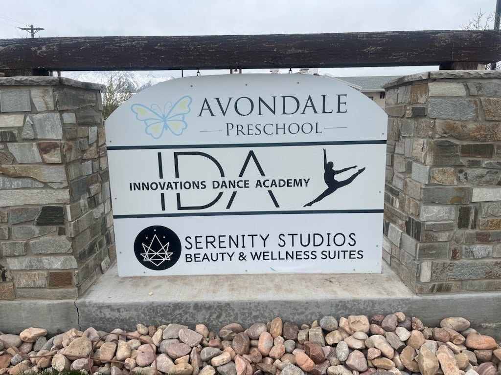 Front-Lit Channel Letters on Raceway with Round Illuminated Cabinet • "Coming Soon" Banner with removable "Now Open" Patch • Monument Sign - Lehi and Eagle Mountain, Ut.