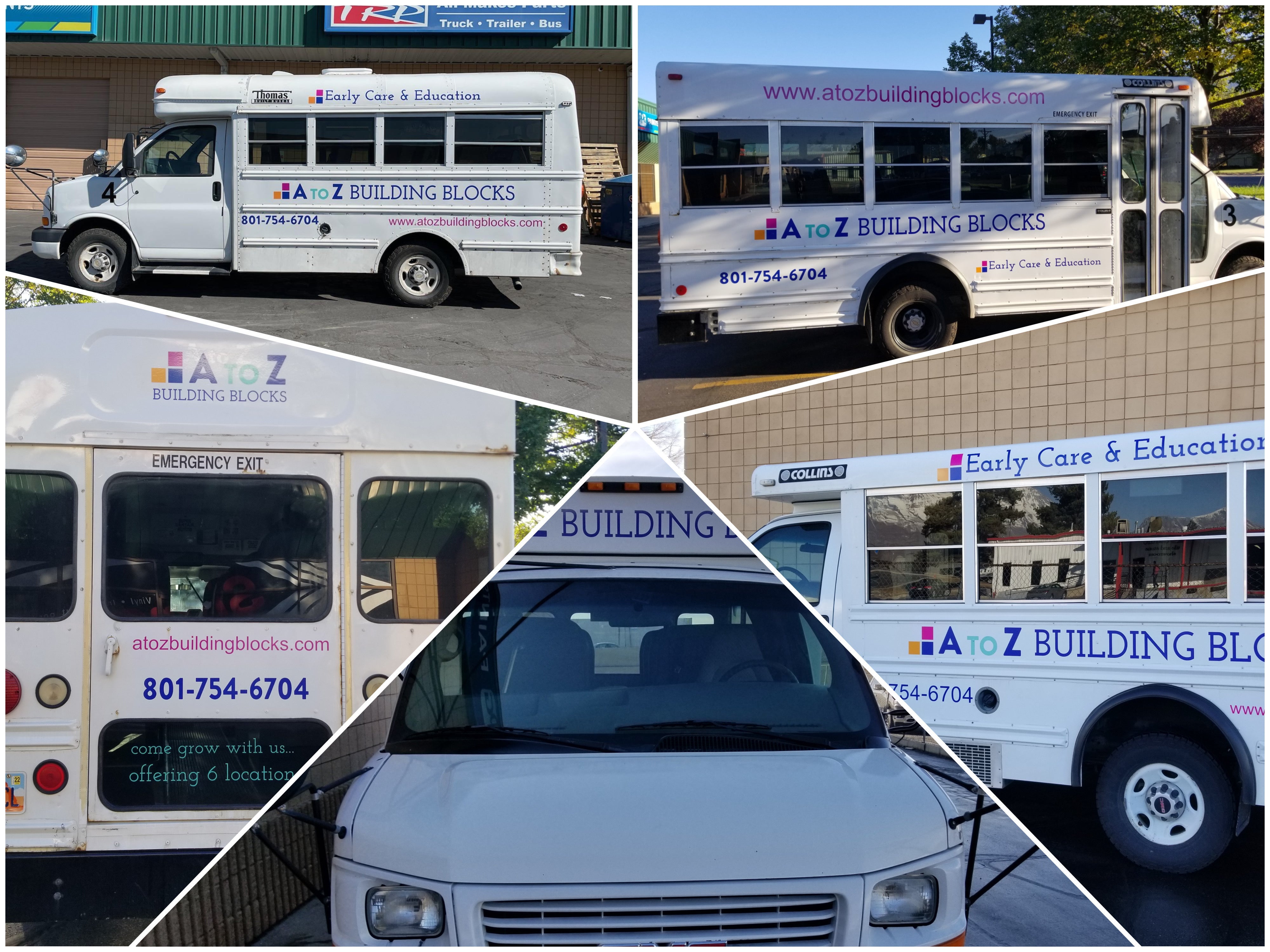 Vehicle fleet graphics • Bus Decals & Lettering • Storefront Lit Cabinet • Window Graphics - American Fork, Draper, Eagle Mountain, Orem, and Spanish Fork, Ut.