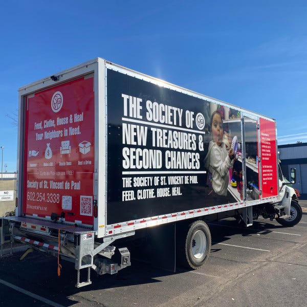 Box Truck Wrap by ArcadiaSignarama.com 602.954.4680 for St. Vincent De Paul