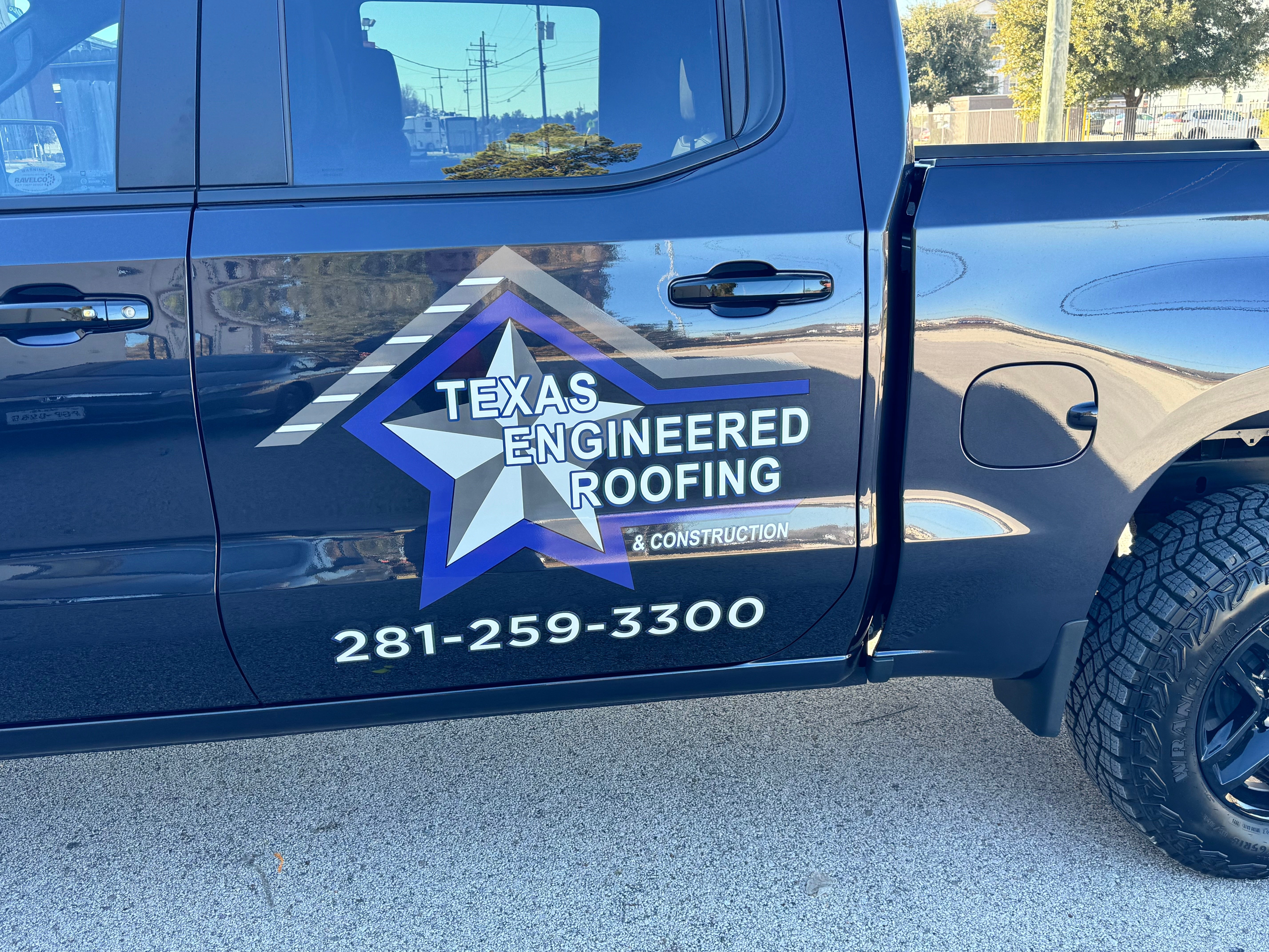 Truck graphics for Texas Engineered Roofing in Magnolia, TX