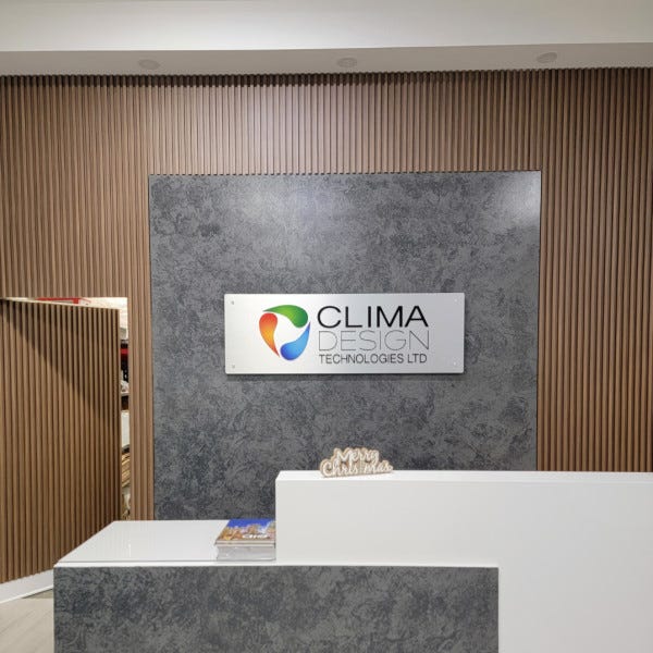Reception Sign - Port Coquitlam - Clima Design Technologies