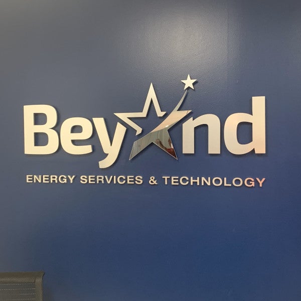 Lobby Sign for Beyond Energy Services & Technology of Spring