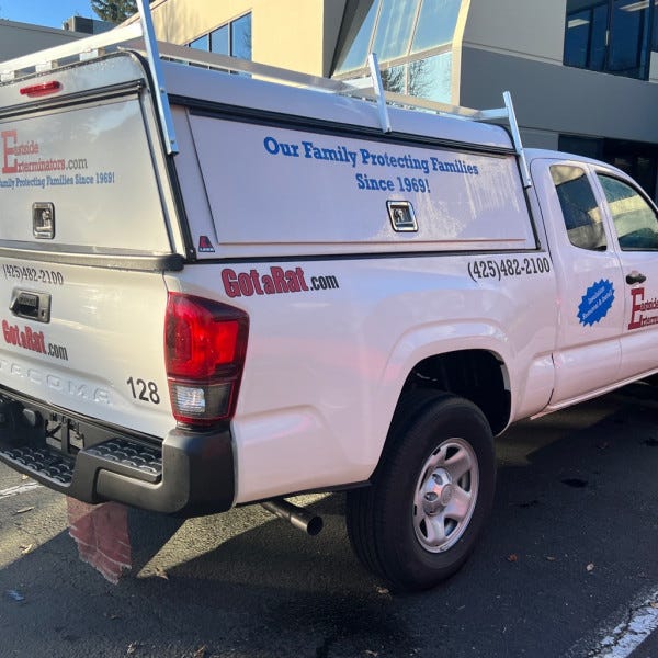 Eastside Exterminators leverages their vehicle fleet to build brand awareness. Woodinville, WA