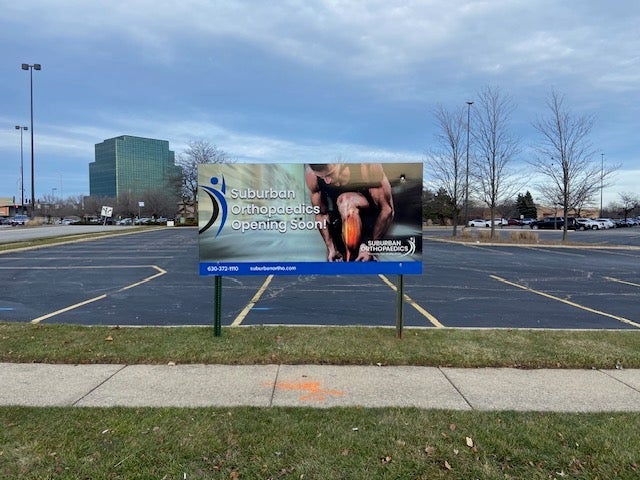 Suburban Orthopaedics Alumacor Panel sign
