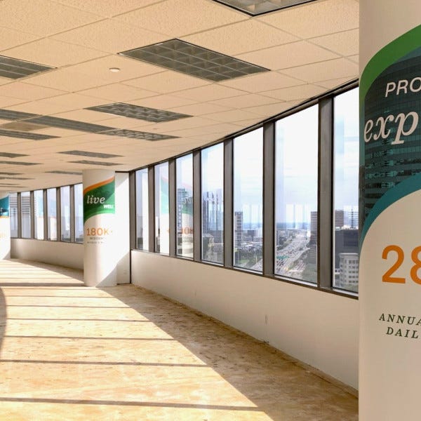 wall vinyl 40c controltac on columns approximately 3 x 5 ft.