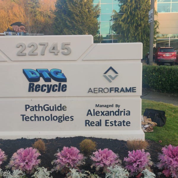 Dimensional letter sign for Aeroframe