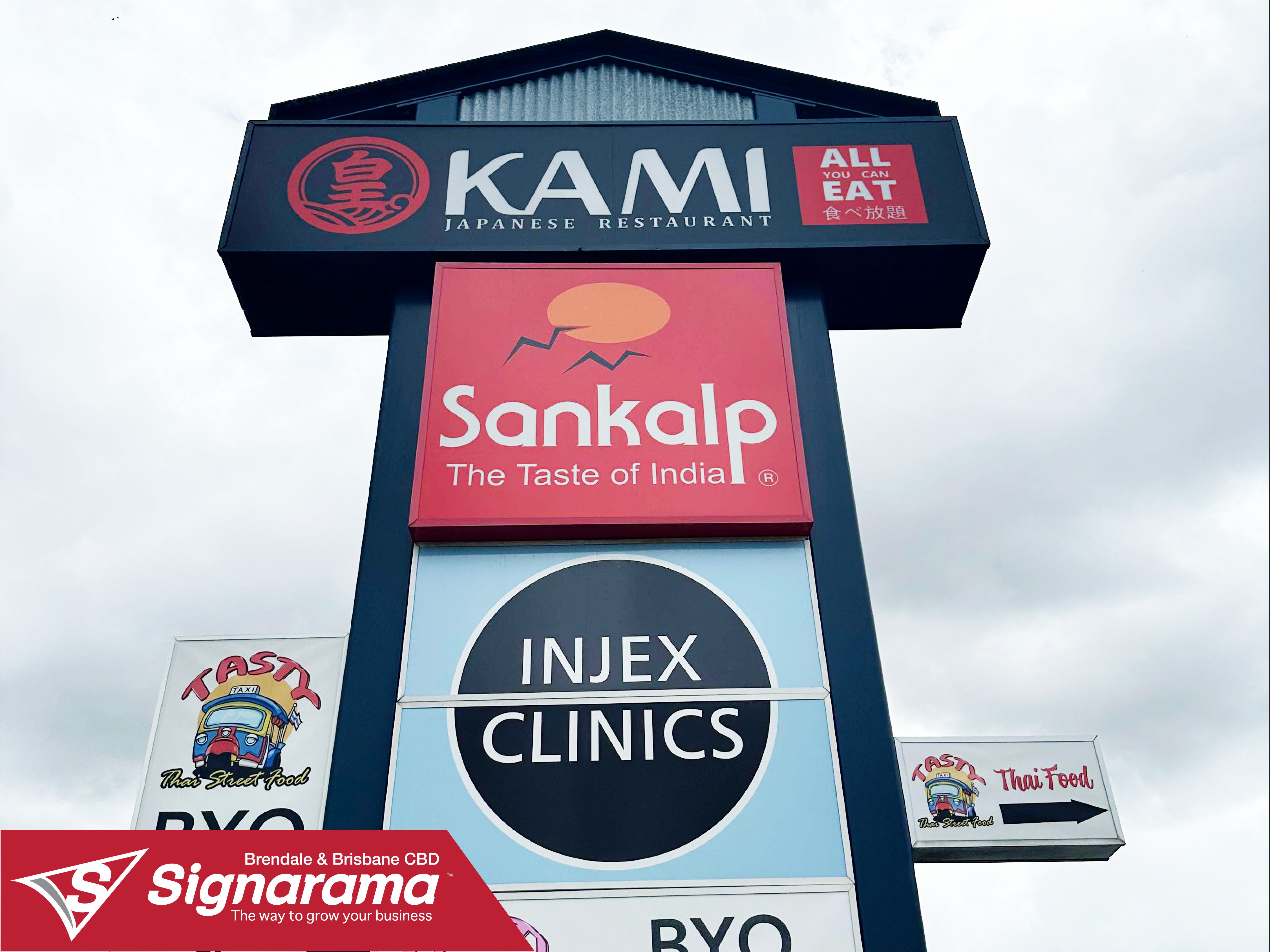 New Pylon Signage Lightbox for Okami in Aspley looks sensational.