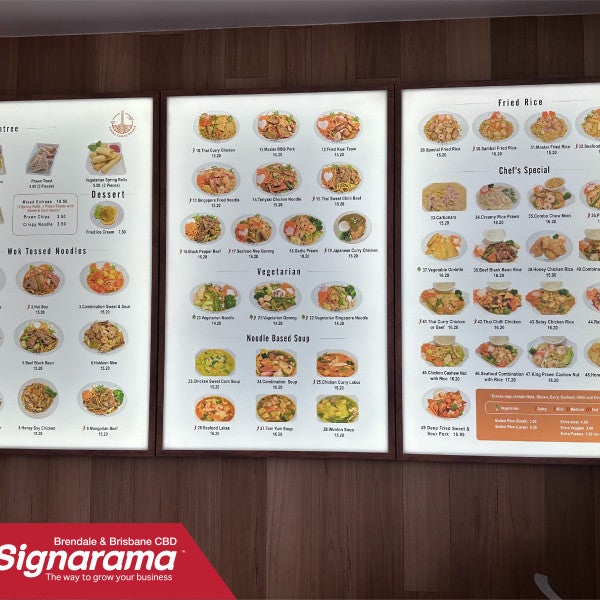 Illuminated Menu Boards for Restaurant