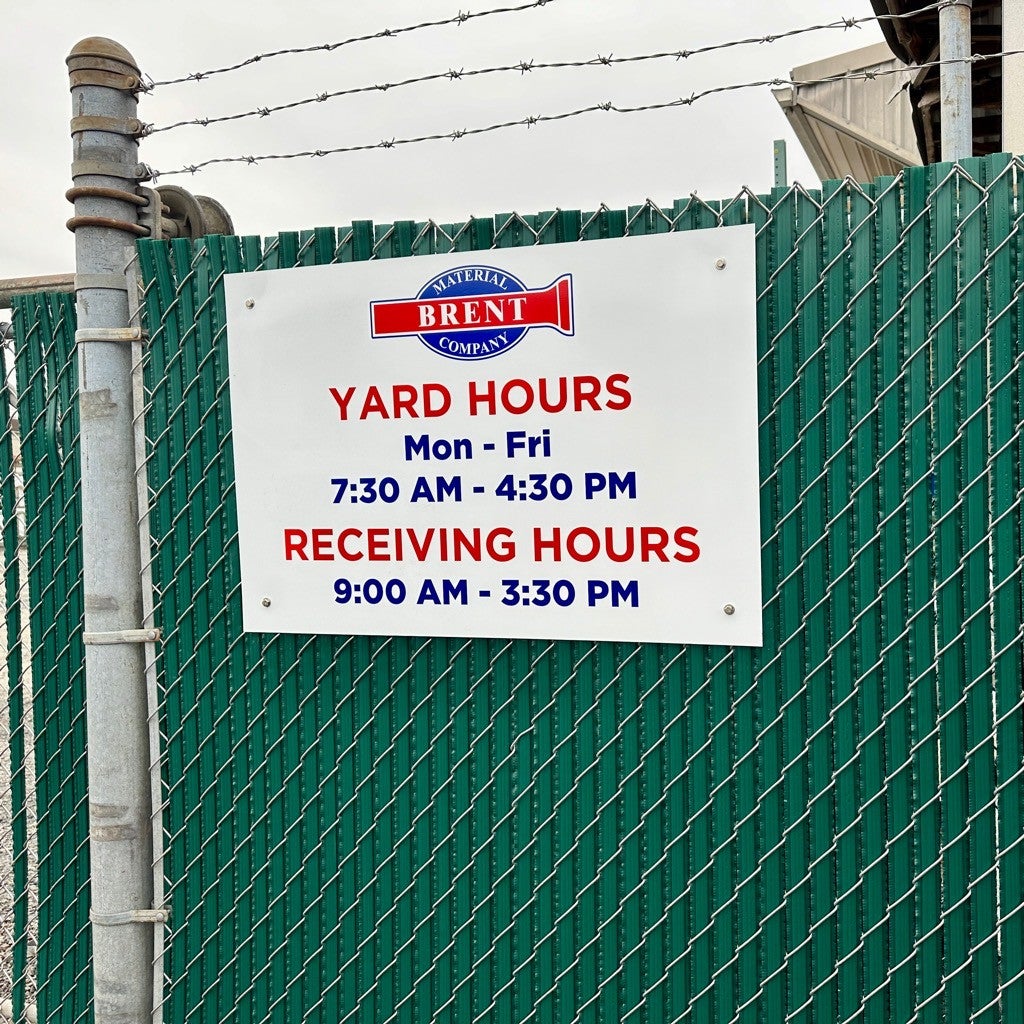 Fence Signs for Local Material Yard