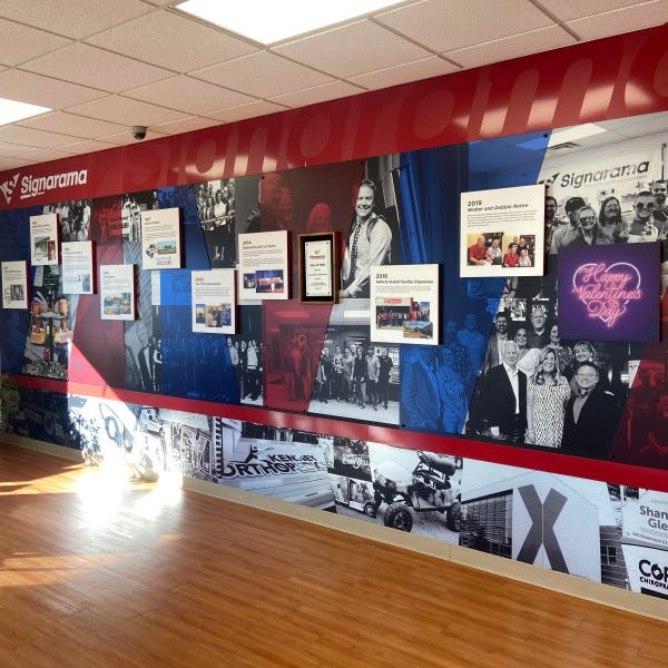 History wall, timeline, wall graphics, environmental graphics