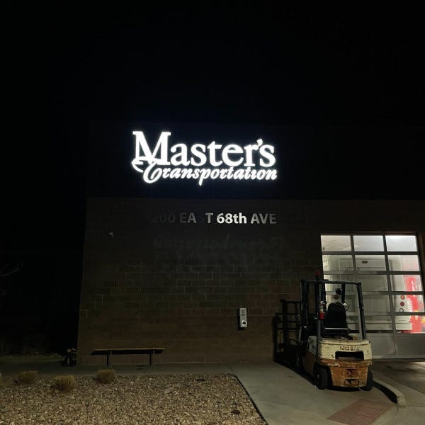 Masters illuminated Night Channel Letters