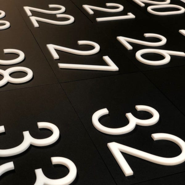 AG Acrylic Laser Unit Number Signs 1