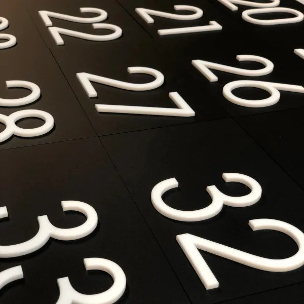 AG Acrylic Laser Unit Number Signs 1