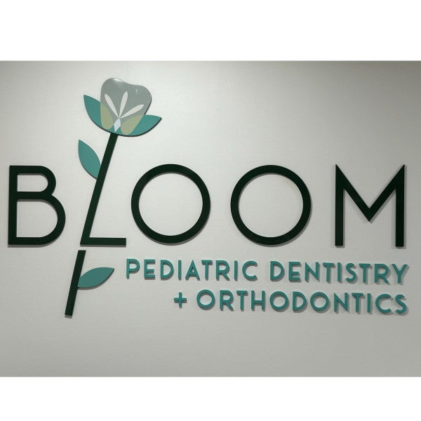 Reception Sign and Window Frosting, Bloom Dentistry in Fairfax