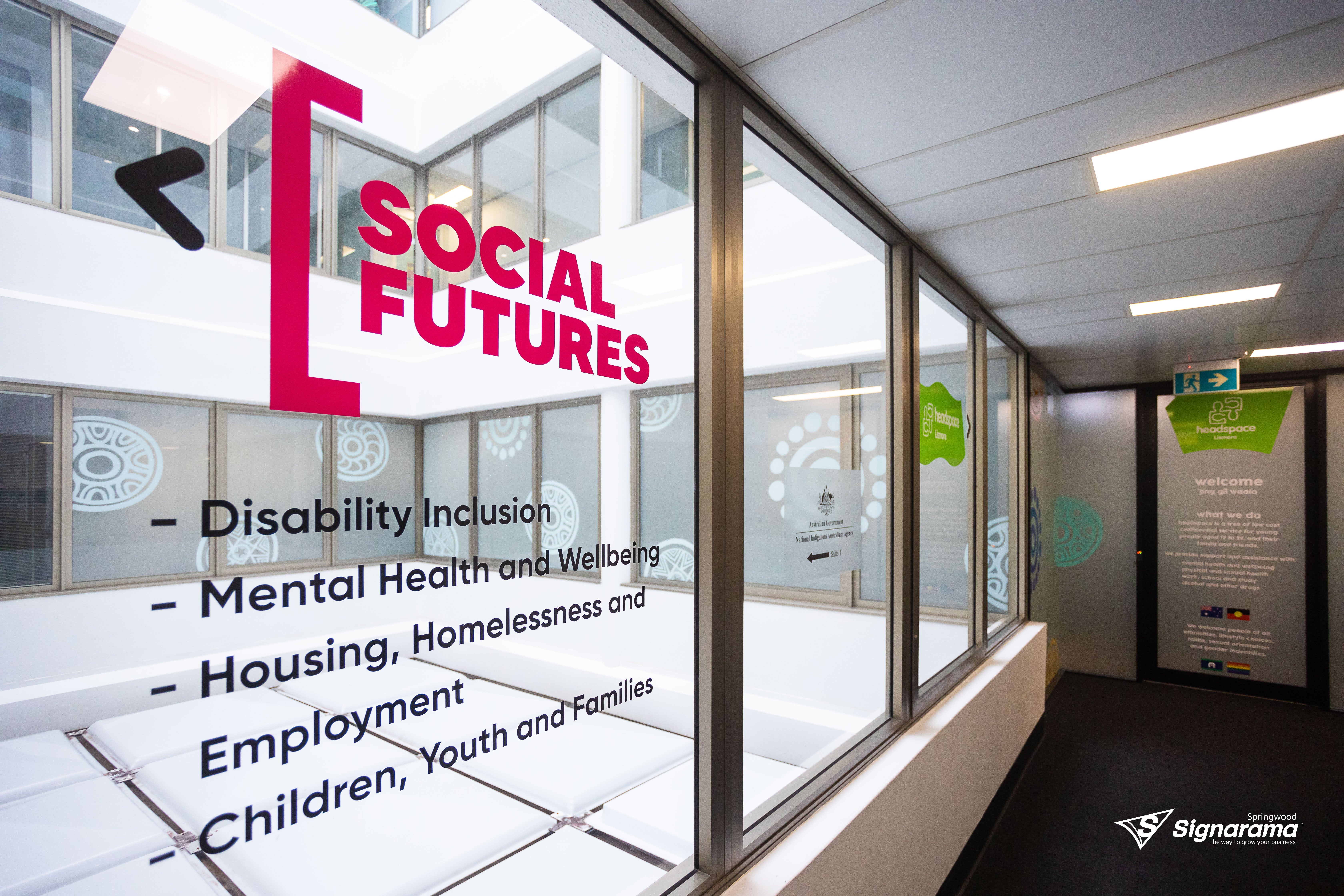 Office Signage for Social Futures and Headspace