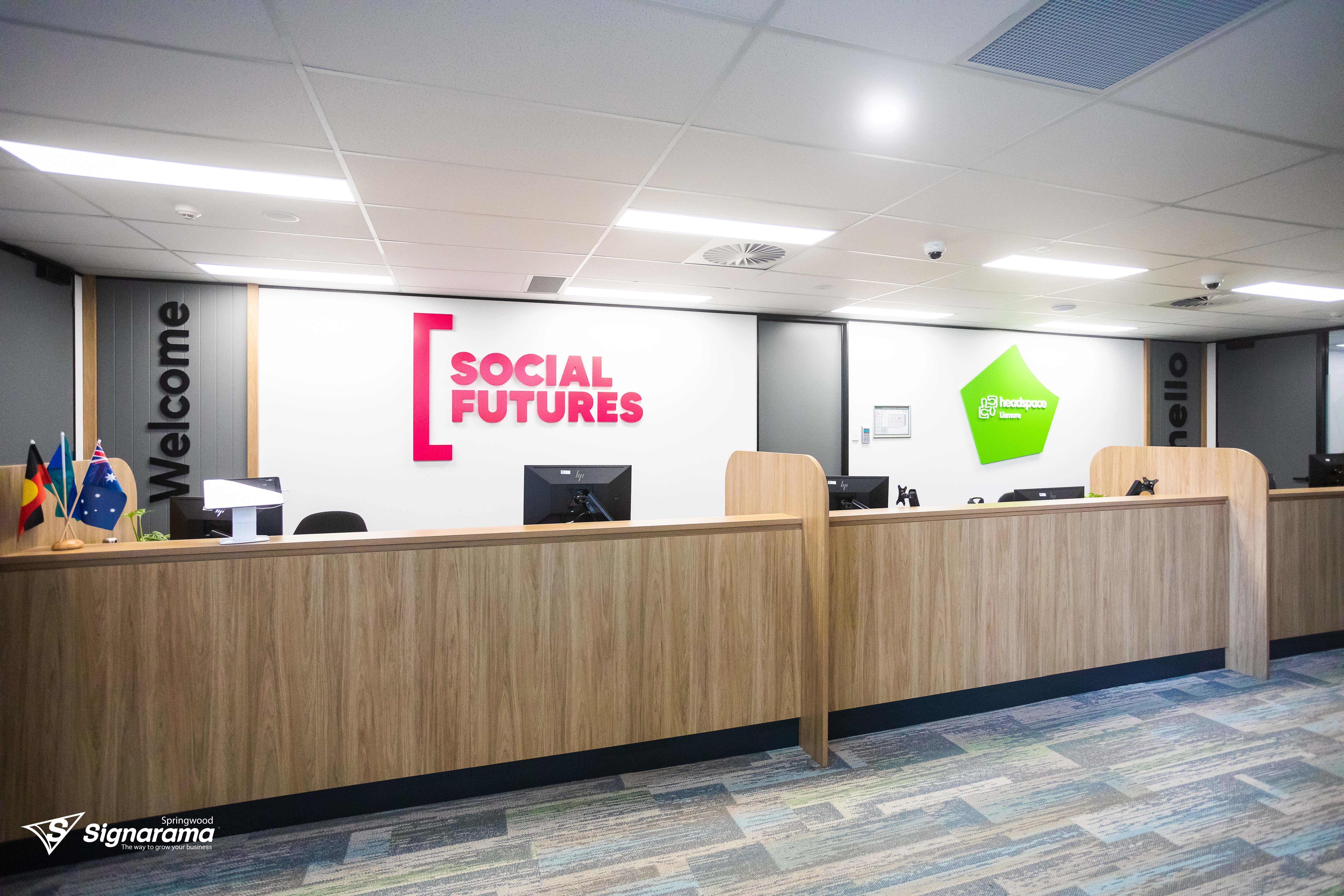 Office Signage for Social Futures and Headspace