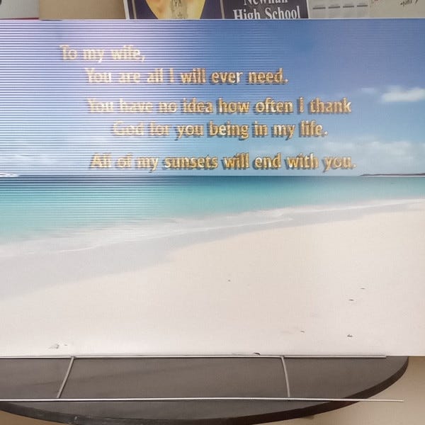 "For My Wife.." Banner