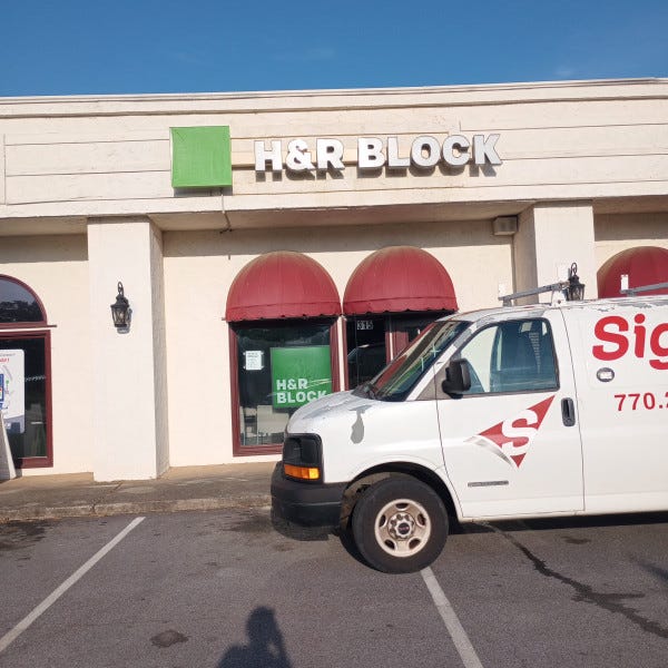 H & R Block Building Sign