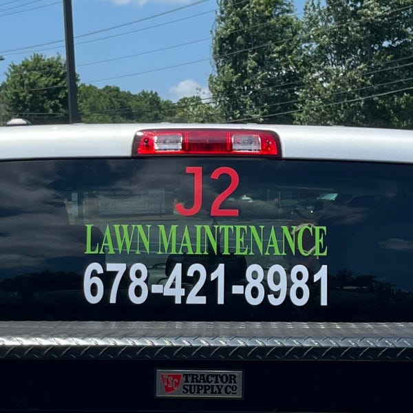 J2 Lawn Service Window Graphics