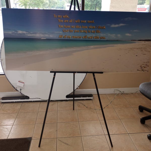 "To My Wife..." Single Sided PVC Sign
