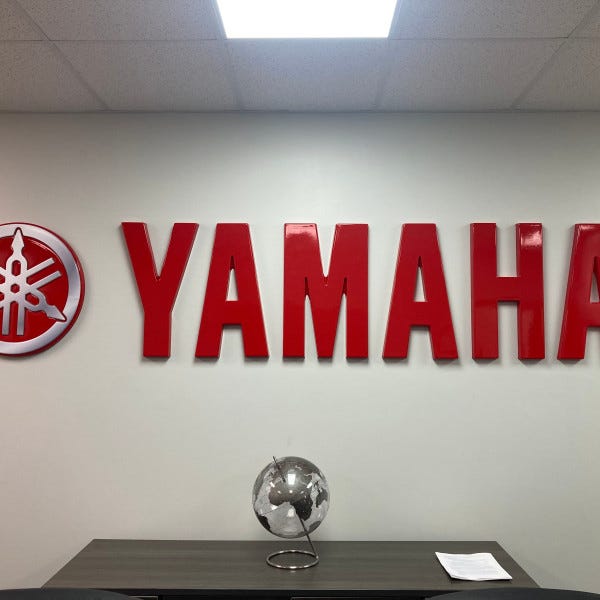 Yamaha Logo & Lettering Interior Sign