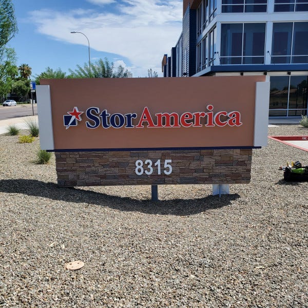 Store America Monument Sign by Arcadia Signarama Phoenix, AZ 85008, 602.954.4680, ArcadiaSignarama.com