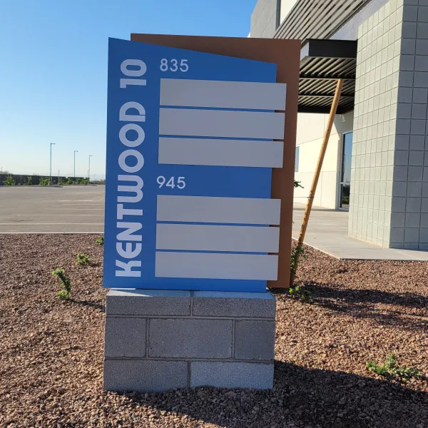Kentwood Business Park Blade monument sign by Arcadia Signarama Phoenix, AZ 85008, 602.954.4680, ArcadiaSignarama.com