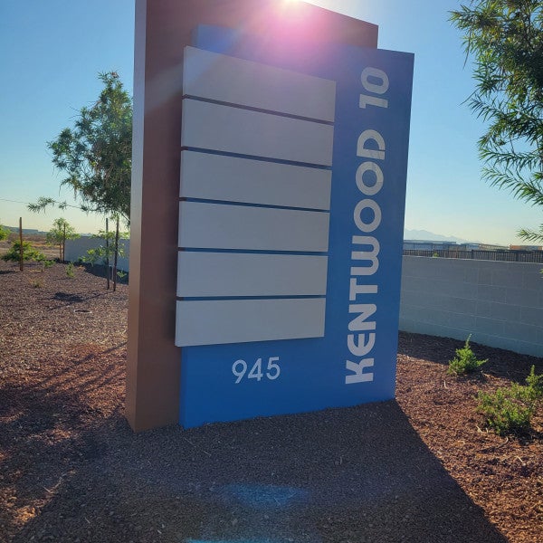 Kentwood Business Park Blade monument sign by Arcadia Signarama Phoenix, AZ 85008, 602.954.4680, ArcadiaSignarama.com