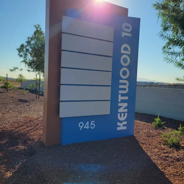 Kentwood Business Park Blade monument sign by Arcadia Signarama Phoenix, AZ 85008, 602.954.4680, ArcadiaSignarama.com