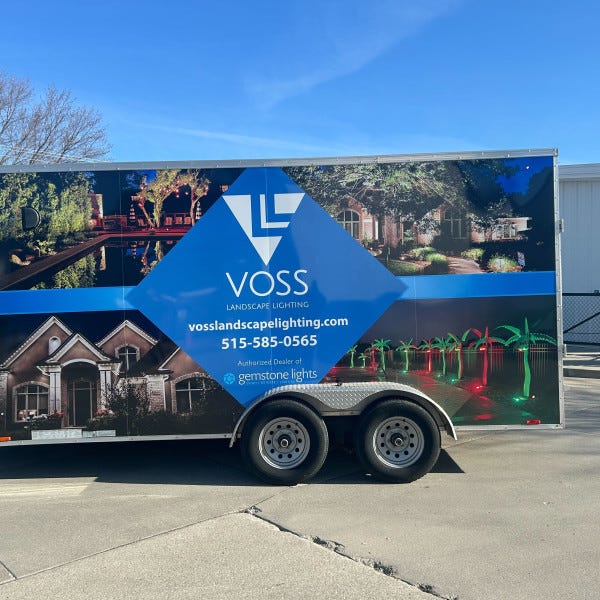 Ankeny Voss Landscape Lighting Trailer Wrap