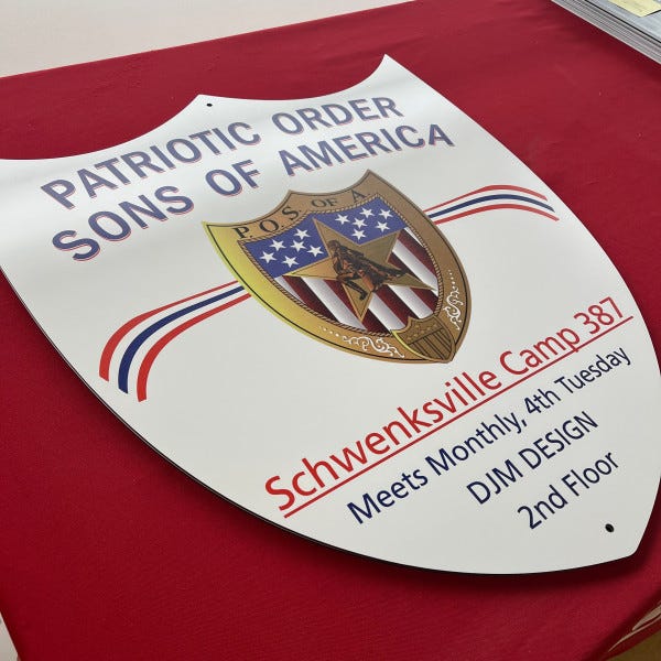 Patriotic order Sons of America Sign