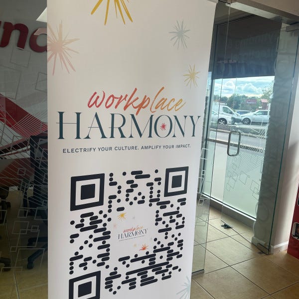 Workplace harmony banner stand (1)