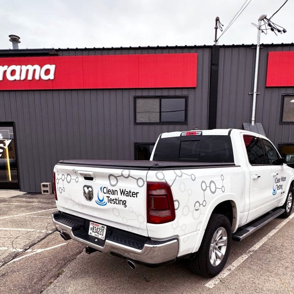 Clean Water Center Truck Graphics _ Passenger Rear Angle