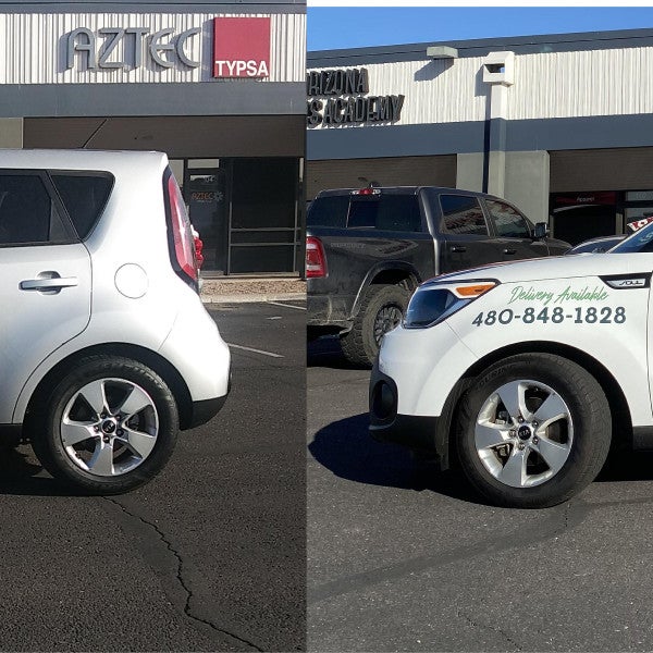 Before and After Graze Craze vehicle wrap by Signarama Phoenix Arcadia, AZ, 602.954.4680, ArcadiaSignarama.com