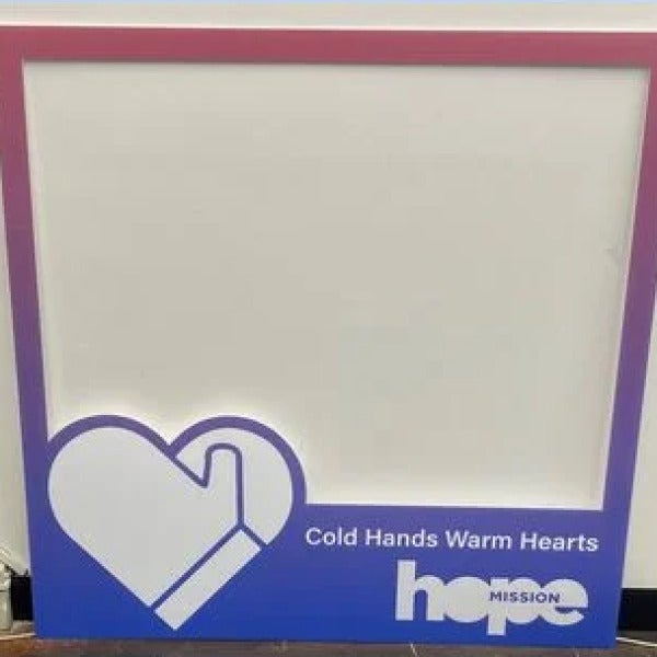 Hope Mission Custom Coroplast Photo Frame in Edmonton, AB